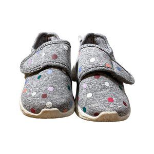 Carter's Girls Grey Polka dot Sneakers Hook and Loop Sneakers
